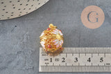 Pendentif cage pour bola harmonie doré émaillé 22mm, x1 (G3707)-Breloques et pendentifs-Gingerlily Perles