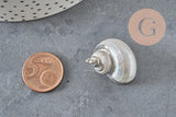 Pendentif coquillage naturel argenté 25mm, x1 (G0070)-Breloques et pendentifs-Gingerlily Perles