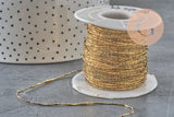 Cordon noir or, x1 ou x5 mètres (G0697)-Cordons pour bijoux et perles-Gingerlily Perles