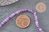 Cuentas de jade violeta, facetadas, naturales, jade, piedra, 5 x 3 mm, hilo de 35 cm, x1 (G1704)
