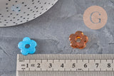 Interchangeable 15.5mm glass flower bead for hoop earrings, x1 (G11025)