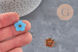 Interchangeable 15.5mm glass flower bead for hoop earrings, x1 (G11025)