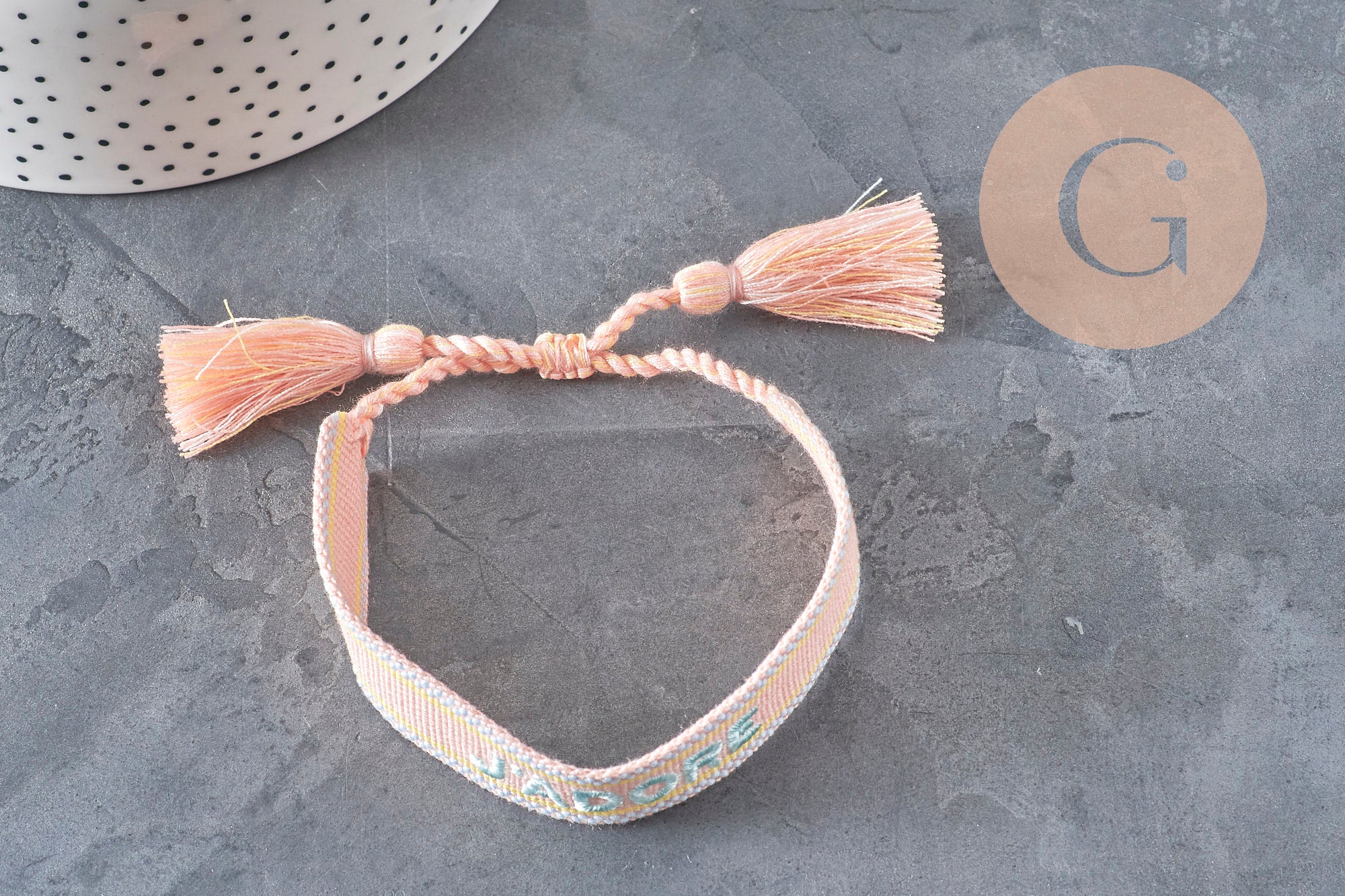 Pulsera bordada I LOVE HOPE EFJF, x1 (G7649)