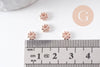 Rondelles fleurs intercalaire zamac or rose 5mm, x50 (G1369)