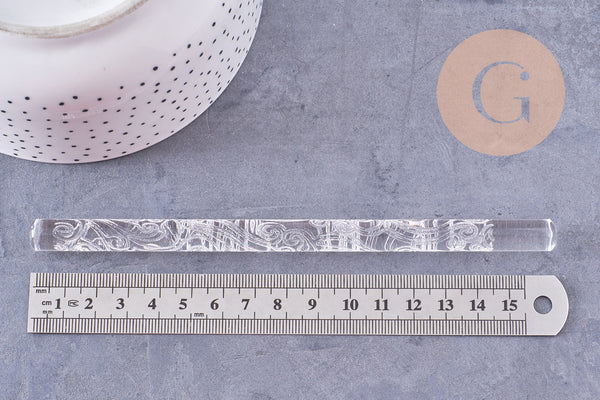 Rouleau de texture acrylique motif vagues pour pâte polymère 165x0.95mm, x1 (G10681)