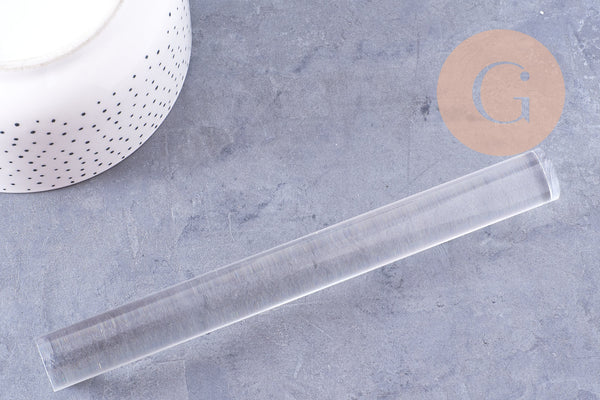 Rouleau pour pâte polymère en acrylique transparent 19.5x2cm, x1 (G10677)