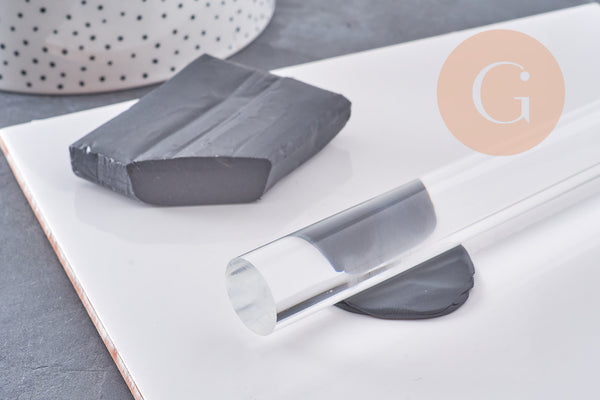 Rouleau pour pâte polymère en acrylique transparent 19.5x2cm, x1 (G10677)