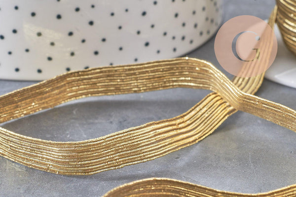 Ruban élastique doré nylon 10mm, x1 mètre (G10414)