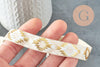 Ruban élastique motif Aztèque écru or EFJF,bracelet EVJF,ruban mariage,scrapbooking,16mm,1 mètre (G1887)