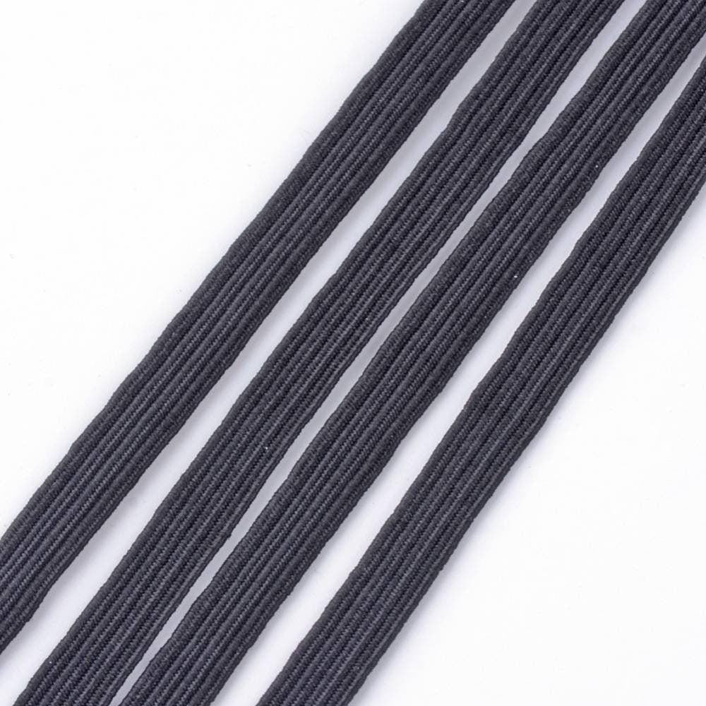Ruban élastique noir, élastique couture, fabrication masque,élastique plat,10mm,mercerie couture, X 1Mètre G2152