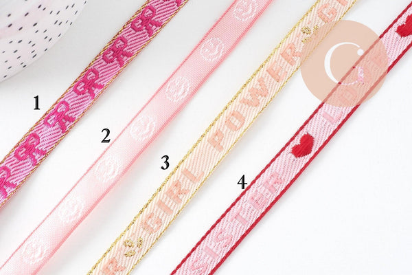 Ruban texte SISTER LOVE 10mm, x1 mètre (G10829)