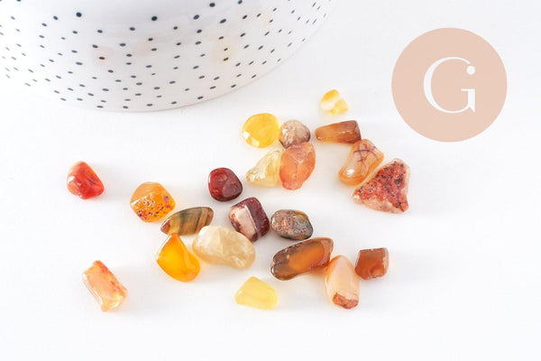 Sable Pierre agate jaune naturelle brute roulée 8-19mm non percé, x20gr (G1132)