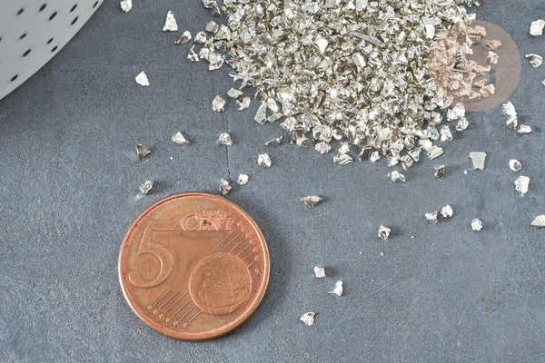 Sable argenté Embellissement verre pour résine époxy 1-1.5mm, x10gr (G7240)