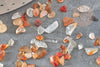 Sable chips cornaline rouge orange naturelle brute roulée 2~8mm non percé, x20gr (G5177)