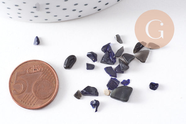 Sable chips pierre du soleil brute roulée 3-9mm non percé, x20gr (G0242)