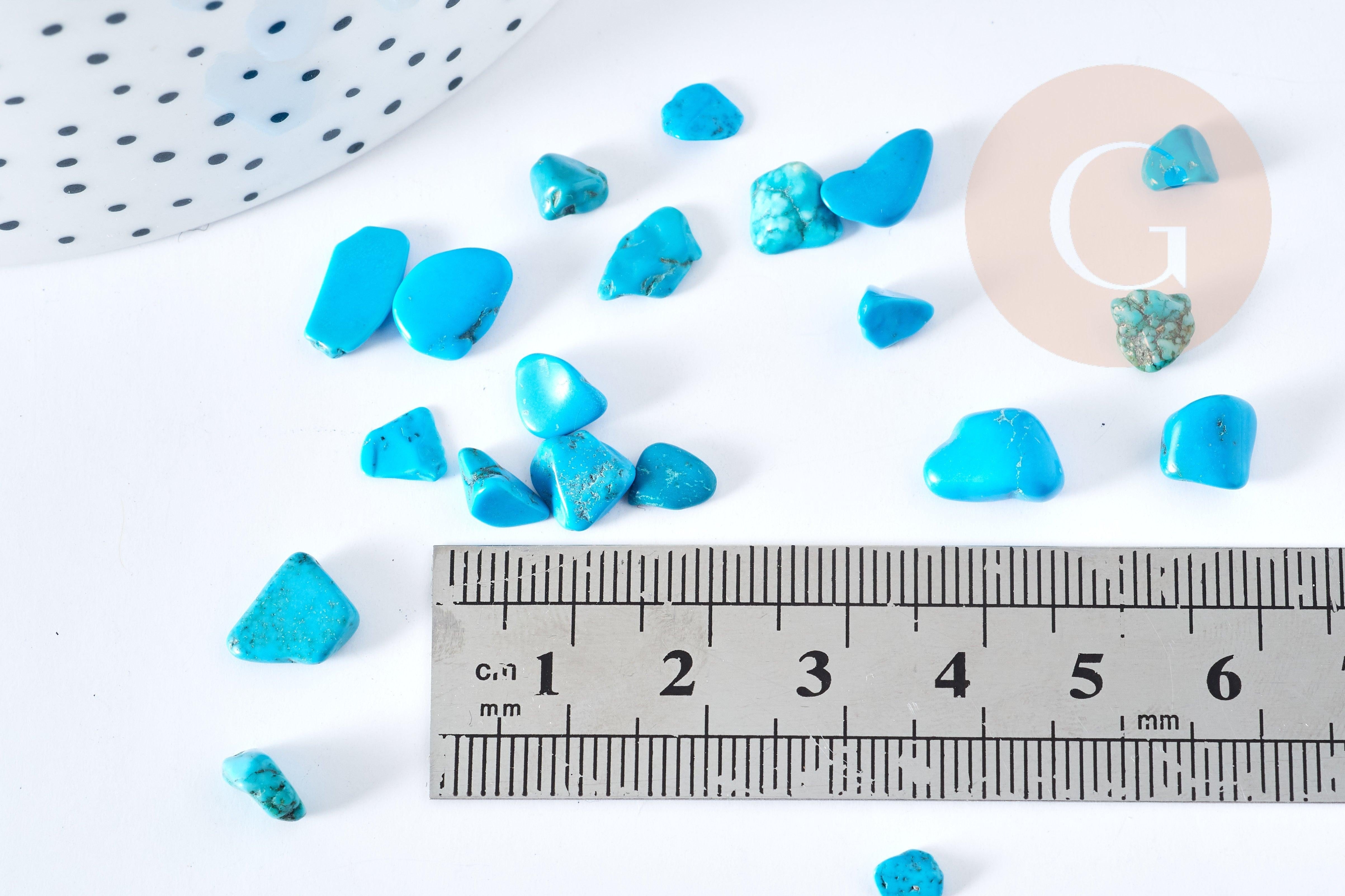 Sable chips pierre howlite turquoise naturel 5-10mm non percé, x20gr (G8692)