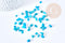 Sable chips pierre howlite turquoise naturel 5-10mm non percé, x20gr (G8692)