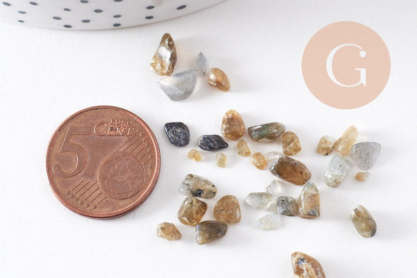 Sable chips pierre labradorite naturelle 2-12mm non percé, x20gr (G3397)