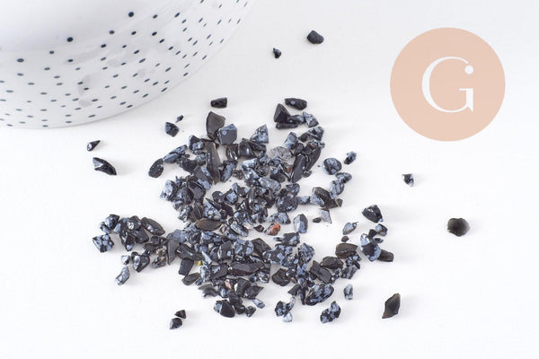 Sable chips pierre obsidienne 1-15mm non percé, x20gr (G5185)