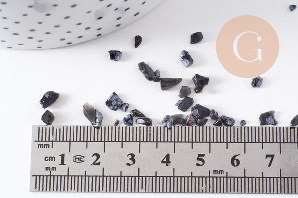 Sable chips pierre obsidienne 1-15mm non percé, x20gr (G5185)