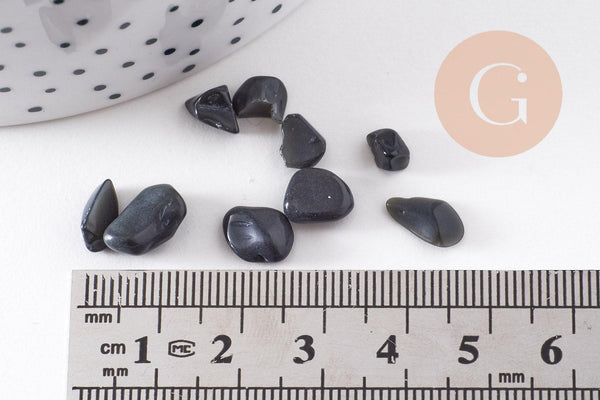 Sable chips pierre obsidienne naturelle 8-20mm non percé x20gr (G0402)