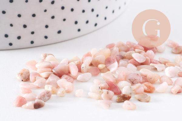 Sable chips pierre opale rose naturelle 3-5mm non percé, x20gr (G0235)