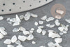 Sable chips pierre quartz blanc naturel 0.5-11.5mm non percé, x20gr (G3500)