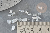 Sable chips pierre quartz blanc naturel 0.5-11.5mm non percé, x20gr (G3500)