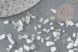 Sable chips pierre quartz blanc naturel 0.5-11.5mm non percé, x20gr (G3500)