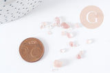 Sable chips pierre quartz fraise naturel 2-15mm non percé, x20gr (G8945)