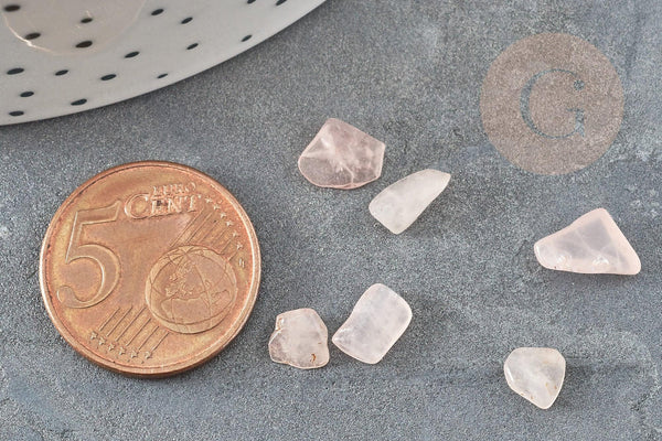 Sable chips pierre quartz rose naturel 5-10.5mm non percé, x20gr (G0241)