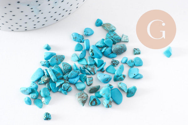 Sable chips pierre turquoise naturelle non percé, pépites (5-8mm) x20gr (G0237)