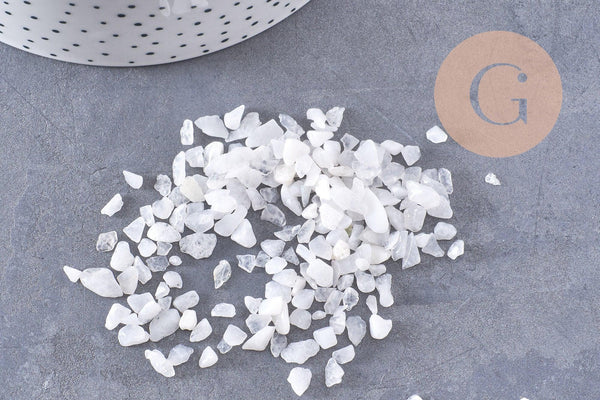 Sable phips jade naturel blanc non percé, x 20gr (G0250)