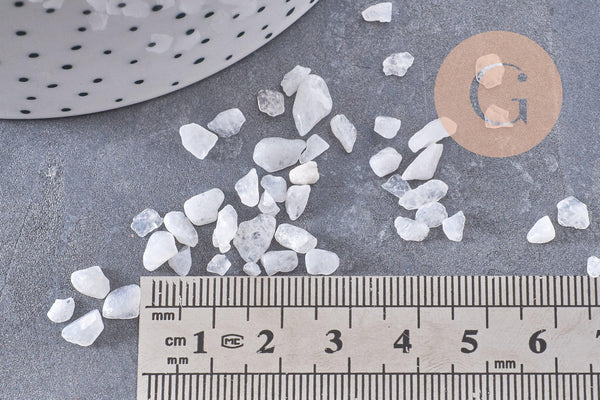 Sable phips jade naturel blanc non percé, x 20gr (G0250)