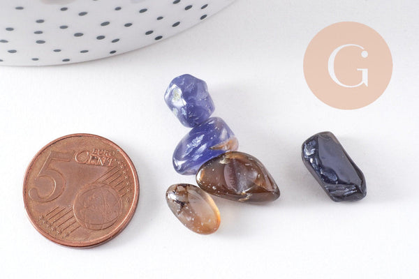 Sable pierre agate bleue naturelle brute roulée 8-19mm non percé,x20gr (G0396)