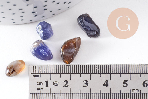 Sable pierre agate bleue naturelle brute roulée 8-19mm non percé,x20gr (G0396)