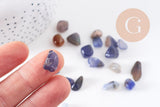 Sable pierre agate bleue naturelle brute roulée 8-19mm non percé,x20gr (G0396)