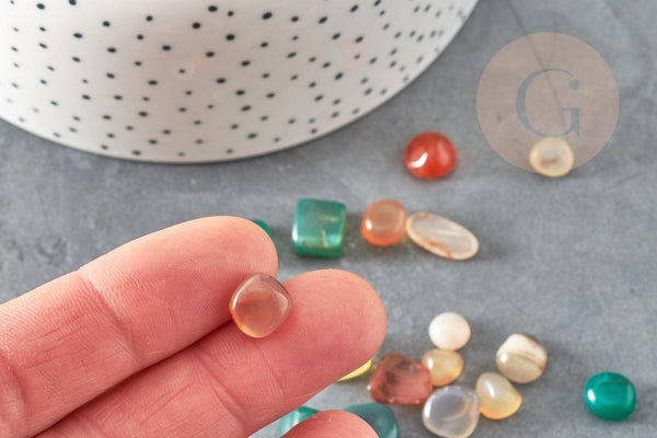 Sable pierre agate naturelle multicolore brute roulée 4~10mm non percé, x20gr (G1528)