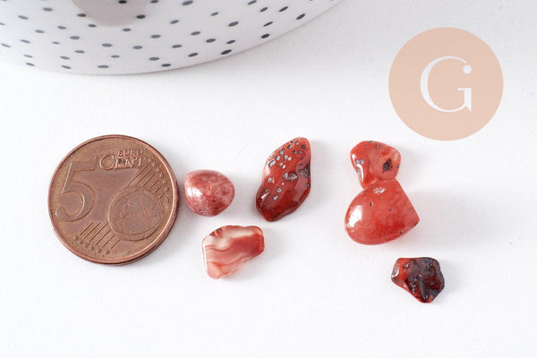 Sable pierre agate rouge naturelle brute roulée 6-16mm non percé, x20gr (G0399)