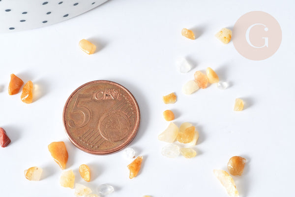 Sable pierre aventurine jaune naturelle 2-10mm non percé, x20gr (G8093)