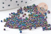 Sable verre noir irisé chips mineral 2.5~3mm non percé, x10gr (G1117)