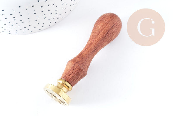 Sceau en métal Feuille laiton or doré cire à cacheter 25mm ,personnalisation invitations DIY x1 G8946