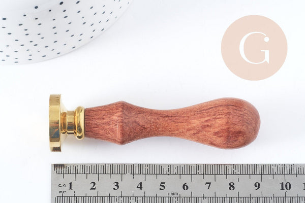 Sceau en métal Feuille laiton or doré cire à cacheter 25mm ,personnalisation invitations DIY x1 G8946