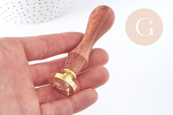 Sceau en métal Feuille laiton or doré cire à cacheter 25mm ,personnalisation invitations DIY x1 G8946