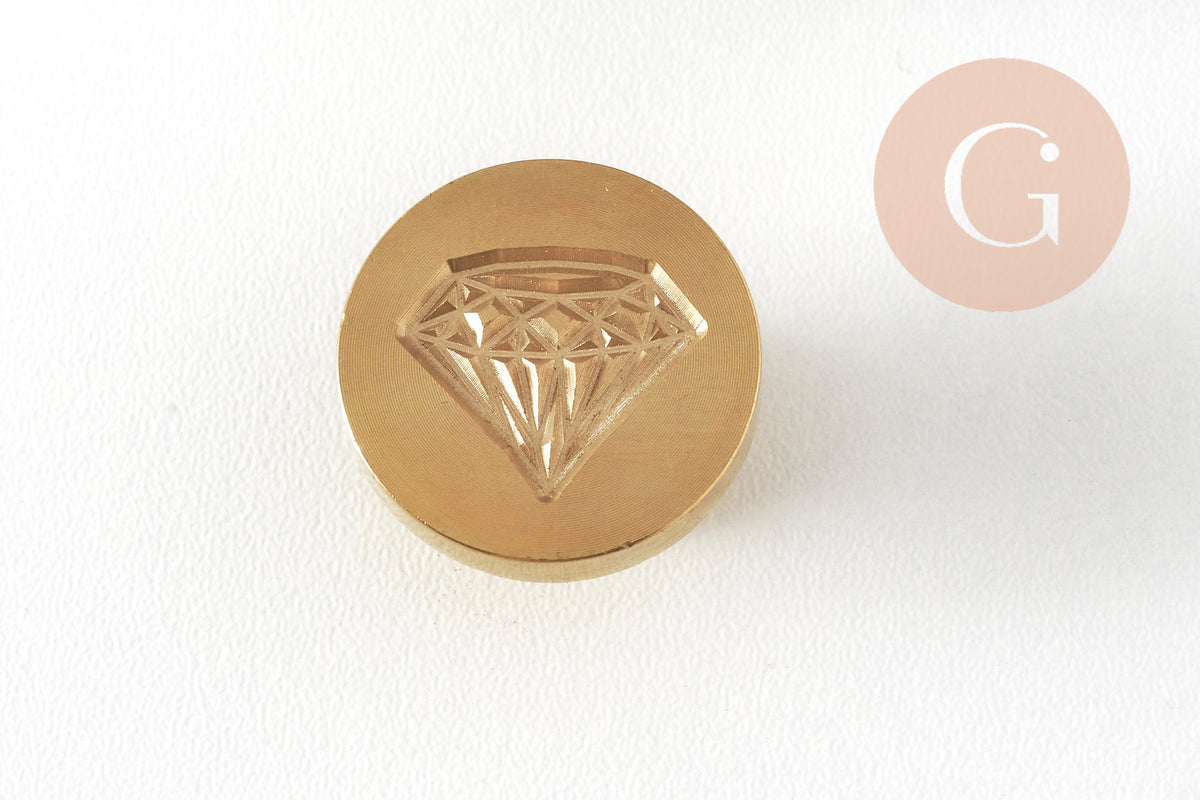 Sceau en metal diamant pour cire à cacheter, pour création de sceaux personnalisés pour invitation de mariage DIY,25mm x1 G4957