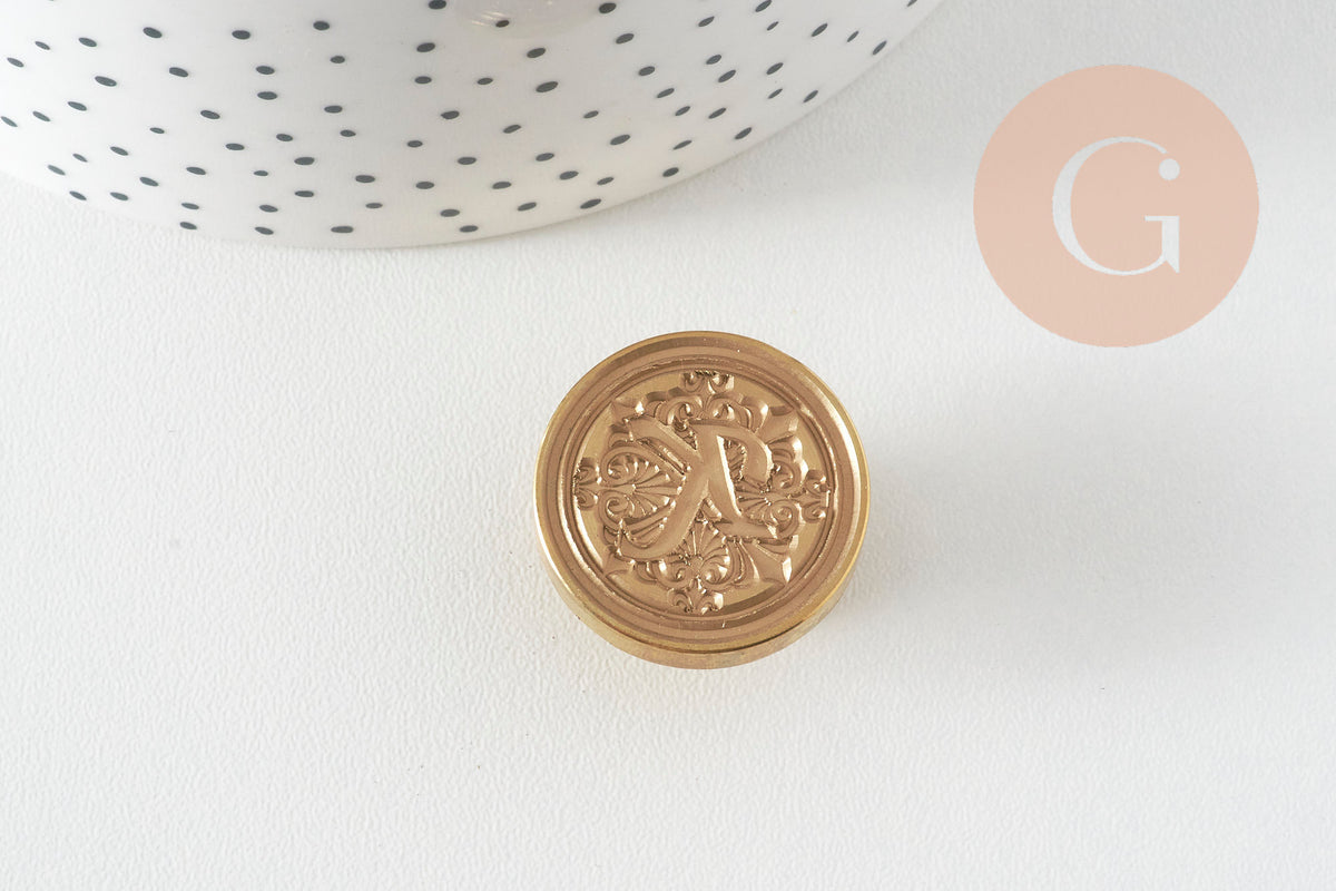 Metal seal letter K sealing wax, DIY invitations personalization, 25mm x1 G7745
