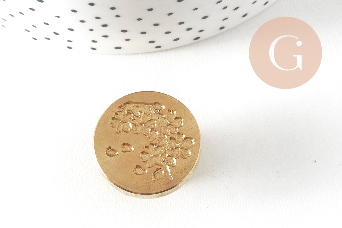 Metal seal Flowers sealing wax, a supply for creating personalized seals for DIY wedding invitations, 25mm x1 G4953