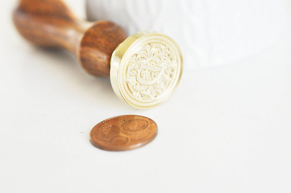 Sceau metal feuille gingko cire à cacheter 25mm x1 (G4952)