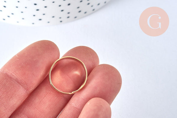 Support bague réglable lisse acier doré 17mm,bague acier doré sans nickel, bague femme acier inoxydable x1 (G6798)
