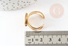 Support bague réglable pour cabochon 12mm acier doré inoxydable, x1 (G4312)